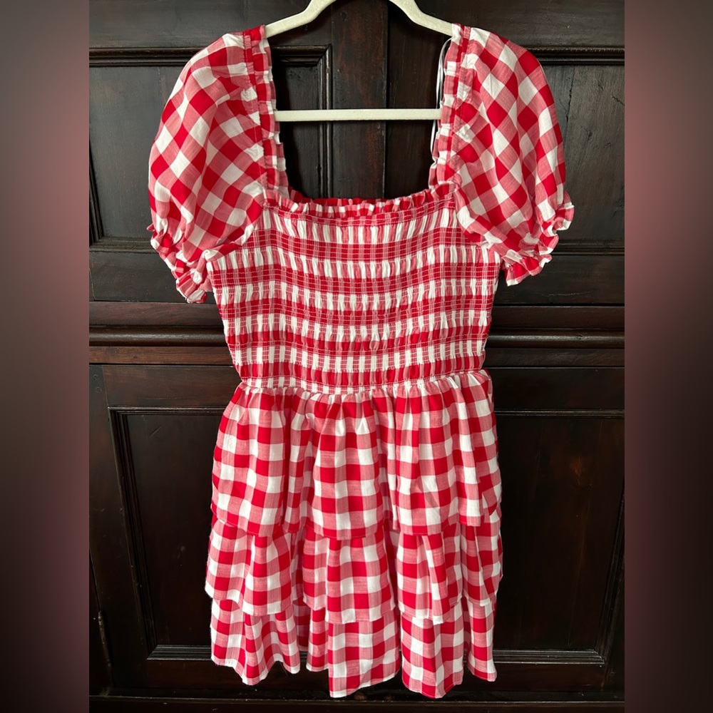 NWOT English Factory Red Gingham Dress